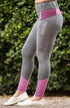Youth Performance Riding Tights - Grey Neon Pink